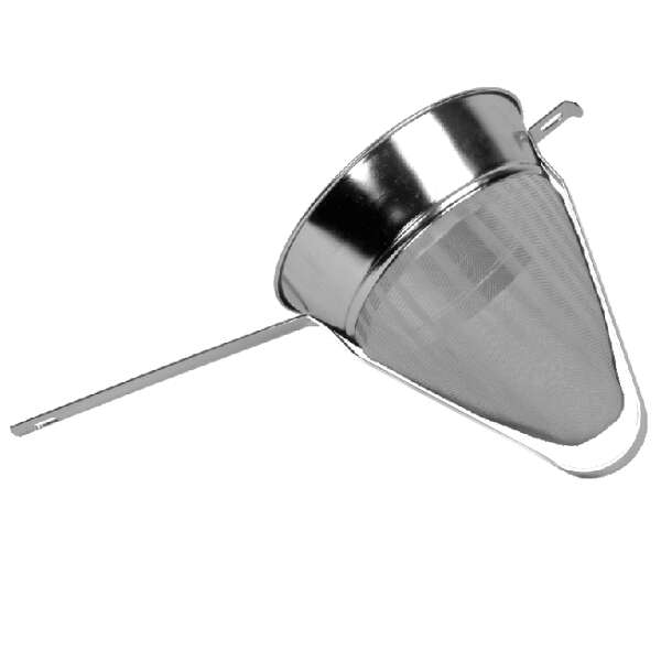 Thunder Group SLKCP208R, 8-Inch Single Fine Mesh Bouillon Reinforced Strainer, Stainless Steel