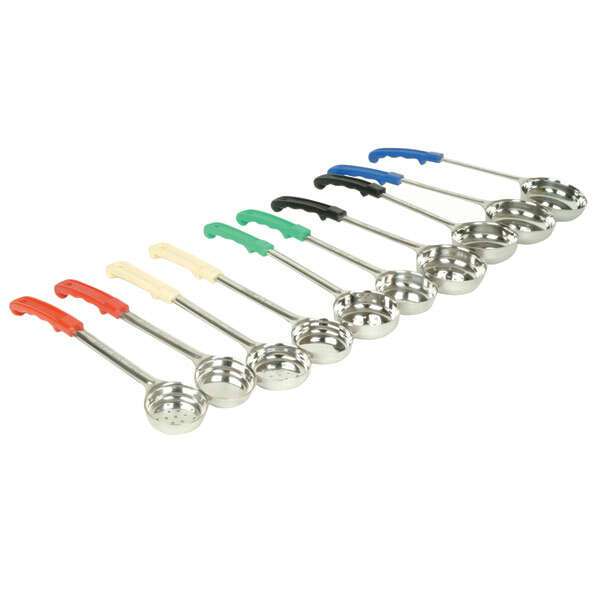 Thunder Group SLLD104PA, 4-Ounce Stainless Steel Perforated Portioner with Plastic Handle, Green