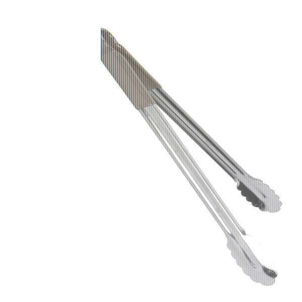 Thunder Group SLTG816R, 16-Inch 1-Piece Stainless Steel Utility Tong, Scallop Grip, Coated Handle, Red