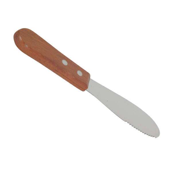 Thunder Group SLTWВЅ007, 7-Inch Stainless Steel Sandwich Spreader with Wooden Handle