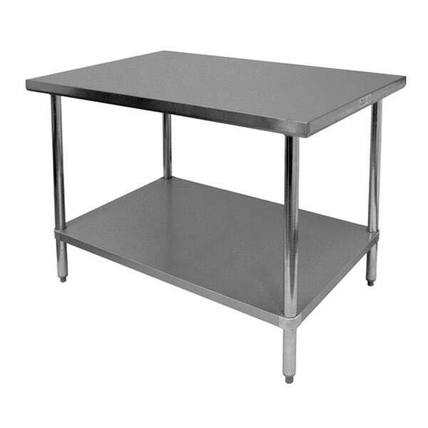 Thunder Group SLWT43048F, 30x48-Inch Stainless Steel Flat Top Worktable