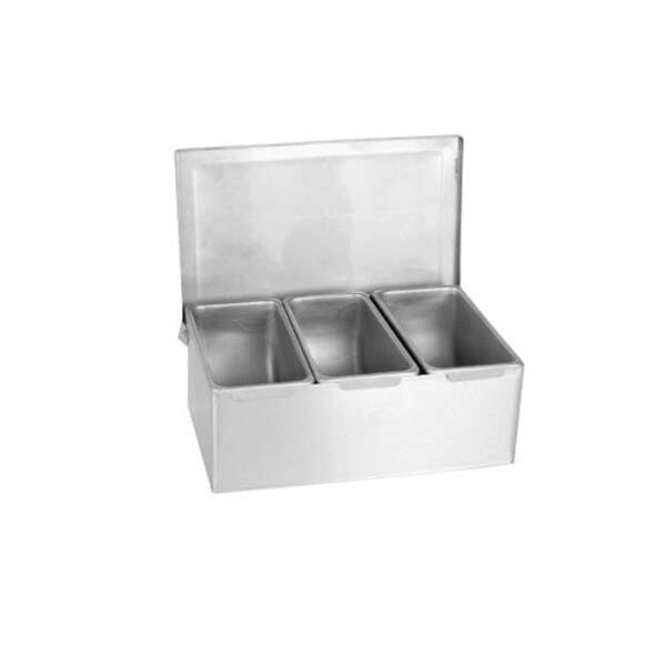 - SSCD003, 3-Compartment Stainless Steel Condiment