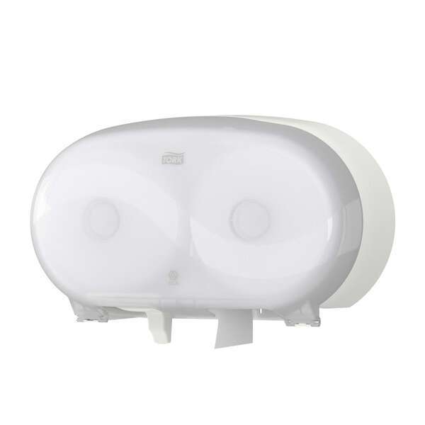 Tork 473000, Twin High Capacity Coreless Bath Tissue Dispenser, White
