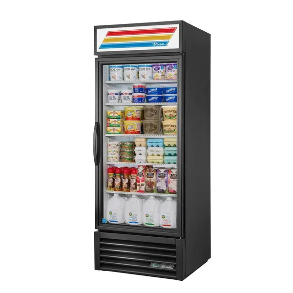 True Refrigeration True GDM-26-HC~TSL01, 30-Inch Black Glass Door Refrigerated Merchandiser with LED Lighting - 115V