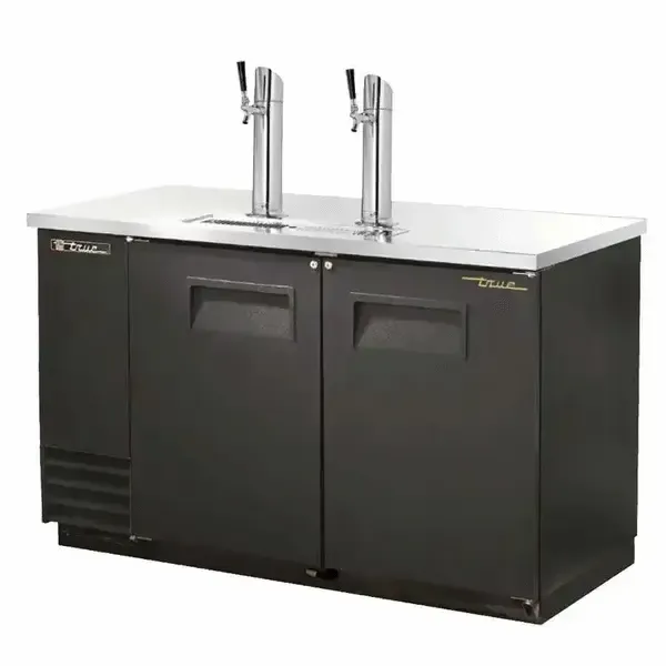 True Refrigeration True TDD-2-HC, 2 Taps 1/2 Barrel Draft Beer Cooler - Black, 2 Kegs Capacity