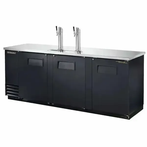 True Refrigeration True TDD-4-HC, 2 Taps 1/2 Barrel Draft Beer Cooler - Black, 4 Kegs Capacity