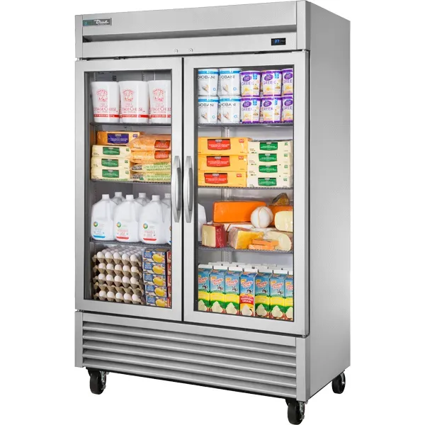 True Refrigeration True TS-49G-HC~FGD01, 54.25-Inch 2 Section Glass Door Reach-In Refrigerator with LED Lighting