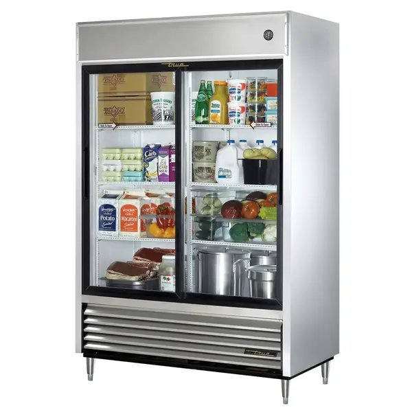True Refrigeration True TSD-47G-HC-LD, 54.13-Inch 47 cu. ft. Bottom Mounted 2 Section Glass Door Reach-In Refrigerator