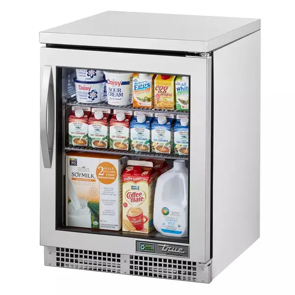 True Refrigeration True TUC-24G-HC~FGD01, 24-Inch 1 Section Undercounter Refrigerator with 1 Right Hinged Glass Door