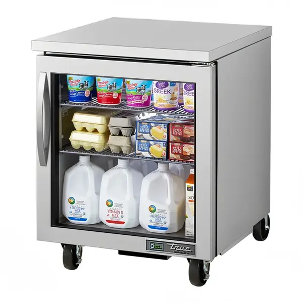 True Refrigeration True TUC-27G-HC~FGD01, 27.63-Inch 1 Section Undercounter Refrigerator with 1 Right Hinged Glass Door