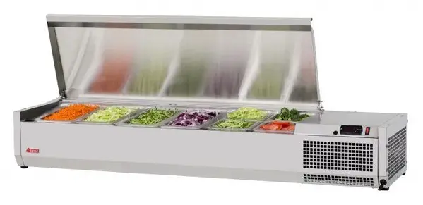 Turbo Air CTST-1500-13-N, 59-inch Counter Top Salad Table Refrigerator, Pan 1/6, 1/3