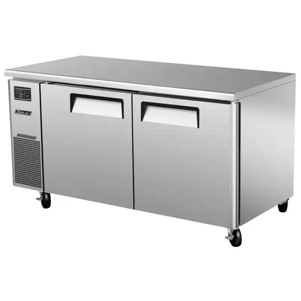 Turbo Air JUF-60S-N 2 Solid Doors Undercounter Freezer, Side Mount - Narrow