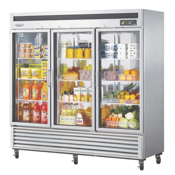 Turbo Air MSR-72G-3, 82-inch Three Glass Door Reach-in Refrigerator - 72 Cu. Ft.