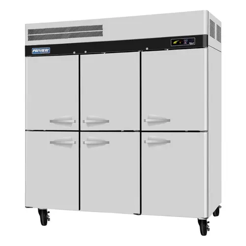 Turbo Air PRO-77-6R-N 6 Solid Half-Doors Top Mount Reach-In Refrigerator