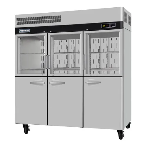 Turbo Air PRO-77R-GSH-N 6 Glass/Solid Combi Half-Doors, Top Mount Reach-In Refrigerator