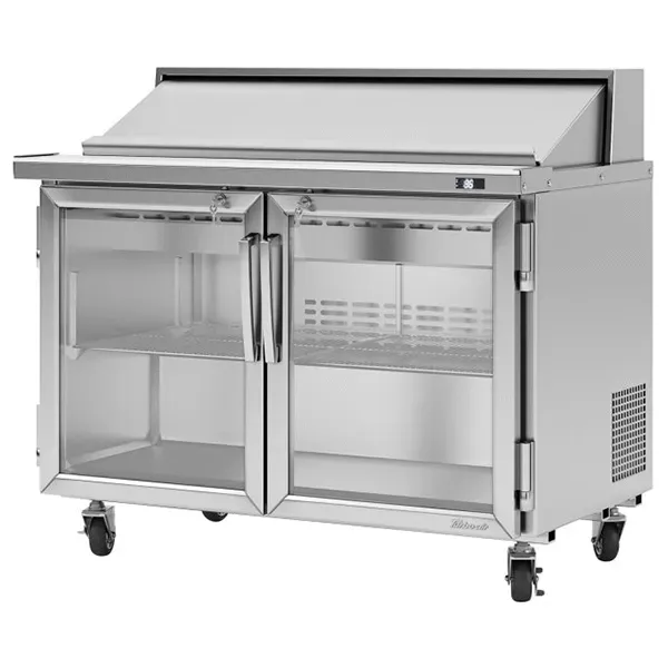 Turbo Air PST-48-G-N 2 Glass Doors Sandwich/Salad Prep Table