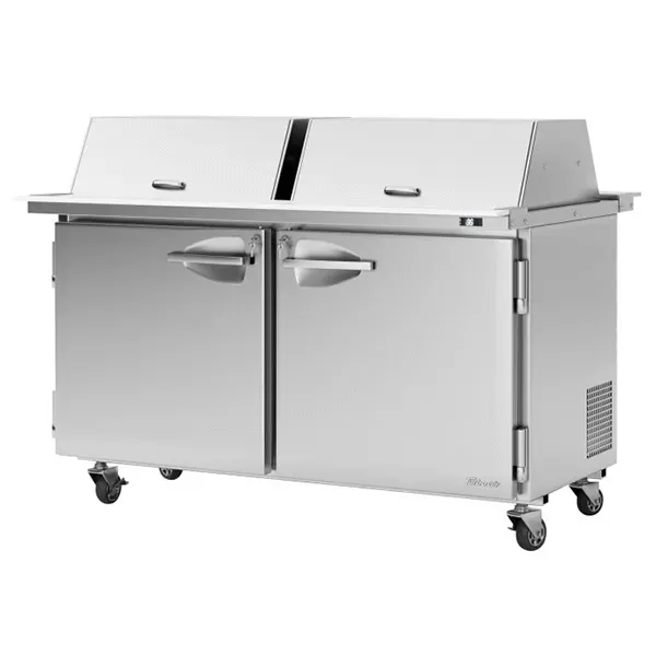Turbo Air PST-60-24-N-DS 2 Solid Doors Mega-Top, Sandwich/Salad Prep Table, Dual-Sided Lid