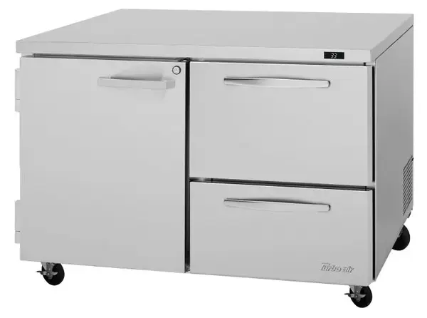 Turbo Air PUR-48-D2L-N, 2 Drawers 1 Left-Hinged Door Undercounter Refrigerator