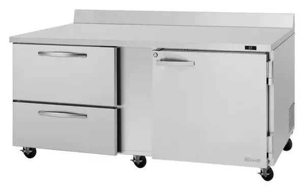 Turbo Air PWR-72-D2R-N, 2 Drawers 1 Right-Hinged Door Worktop Refrigerator