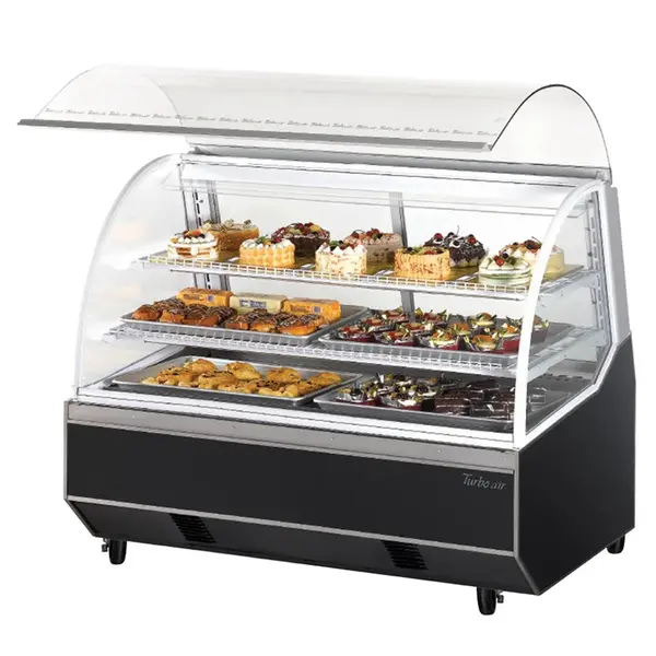 Turbo Air TB-5R, 59-inch Curved Glass Refrigerated Bakery Display Case with Lift-Up Front - 18.7 Cu. Ft.