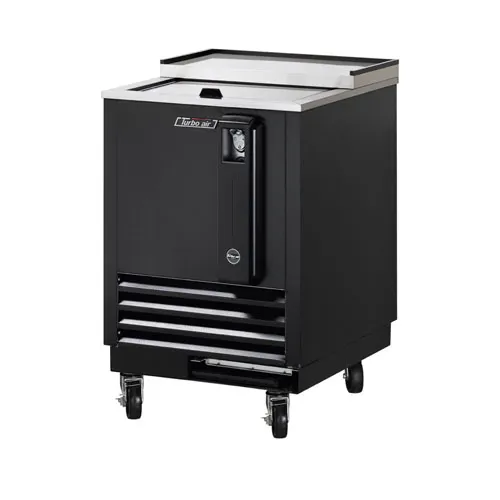 Turbo Air TBC-24SB-N6 Underbar 1 Lid Black Vinyl Ext. Bottle Cooler