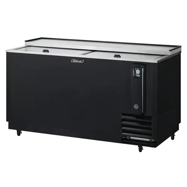 Turbo Air TBC-65SB-N6 Underbar 2 Lids Black Vinyl Ext. Bottle Cooler