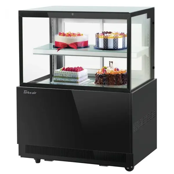 Turbo Air TBP36-46FN-B, 36-inch 2 Tiers Black Refrigerated Bakery Case, Front Open