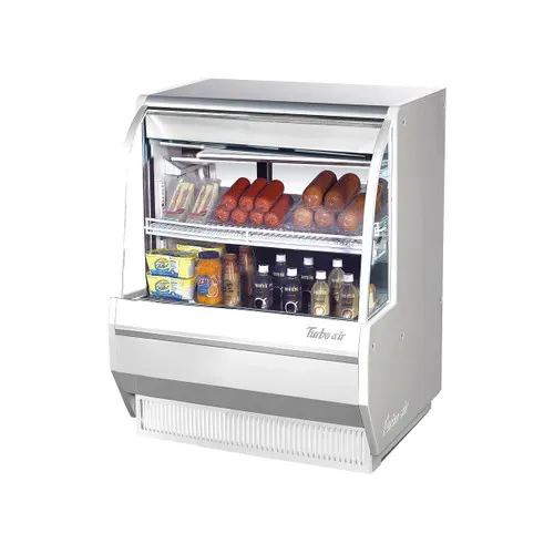 Turbo Air TCDD-36H-W-N, 36-Inch Curved Glass High Profile Refrigerated Bakery Case - 2 Shelves