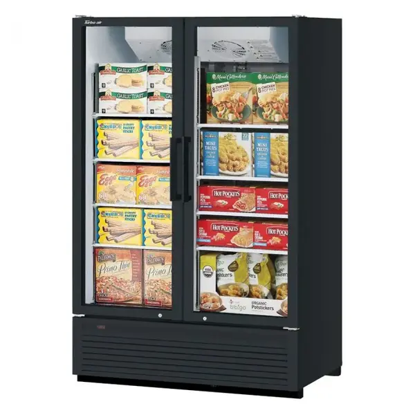 Turbo Air TGF-47SDHB-N, 2 Swing Glass Doors Full Height Merchandiser, Black