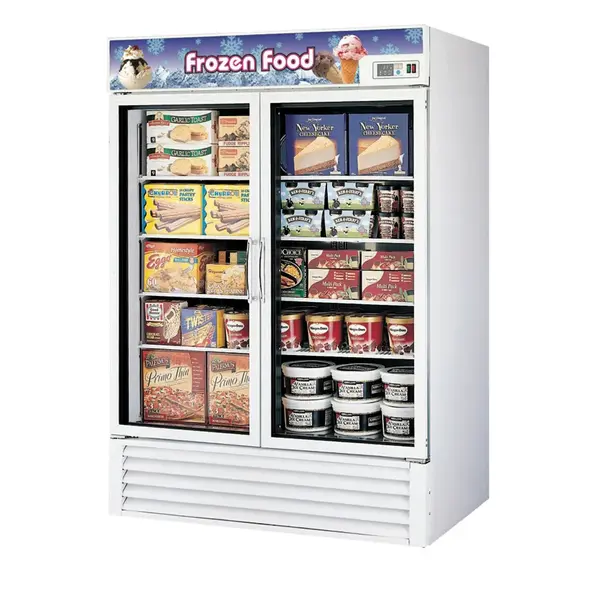 Turbo Air TGF-49F-N Freezer 2 Doors Swing Glass Merchandiser, White Cabinet