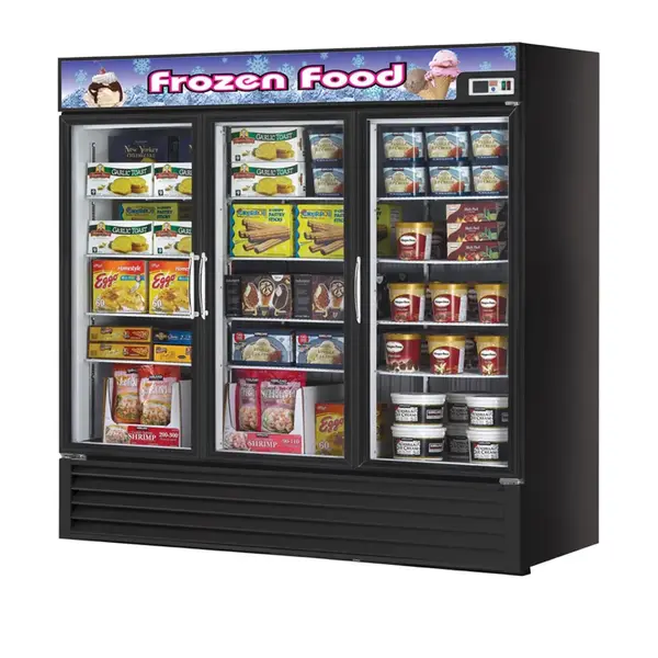Turbo Air TGF-72FB-N Freezer 3 Doors Swing Glass Merchandiser, Black Cabinet