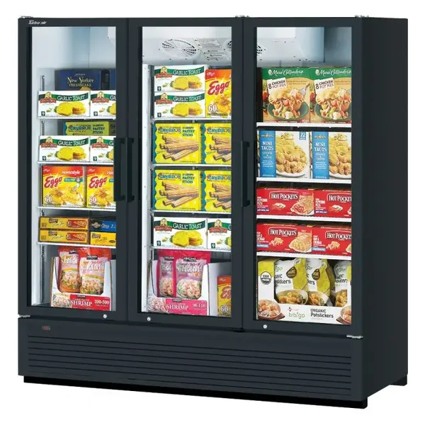 Turbo Air TGF-72SDHB-N, 3 Swing Glass Doors Full Height Merchandiser, Black