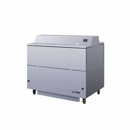 Turbo Air TMKC-49D-N-WS 49-Inch L Dual Access Milk Cooler, White Vinyl & SS Ext. SS Int.