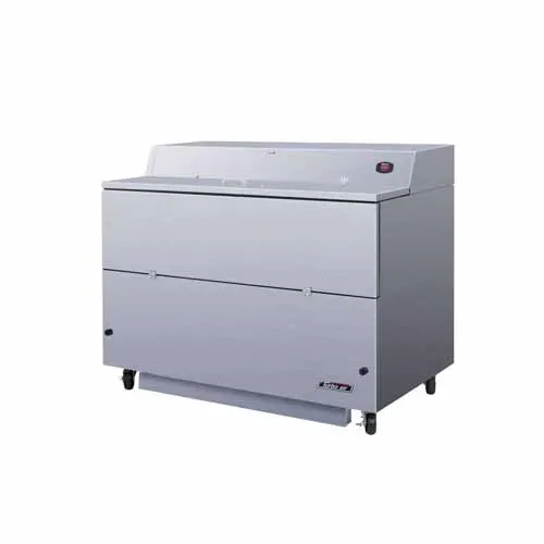 Turbo Air TMKC-58S-N-WA 58-Inch L Single Access Milk Cooler, White Vinyl & SS Ext. AL Int.