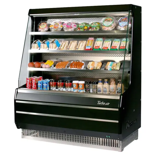 Turbo Air TOM-40MB-SP-A-N Open Display Vertical Merchandiser 39-Inch L Medium Solid Side Panel-Black Ext.& Int.