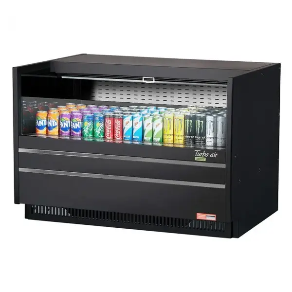 Turbo Air TOM-48UC-B-N, 48-inch Black Horizontal Low Profile Open Display Case, Drop-in