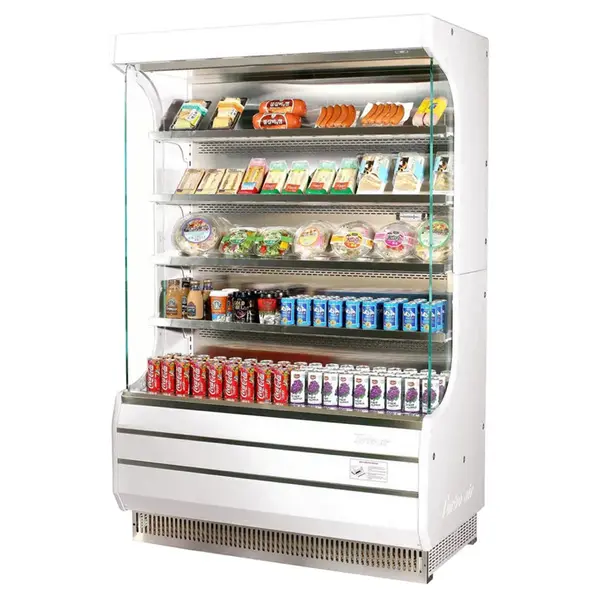 Turbo Air TOM-50W-SF-N Open Display Vertical Merchandiser 50-Inch L Full Size SS Front Panel-White
