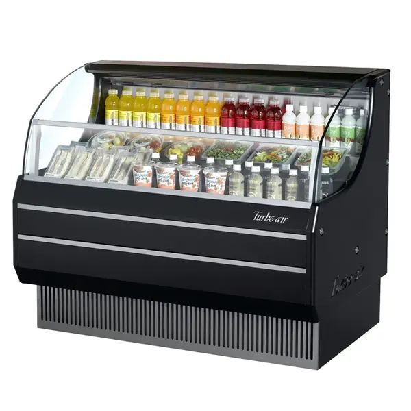 Turbo Air TOM-60SB-SF-N Open Display Horizontal Merchandiser 63-Inch L Slim Line SS Front Panel-Black