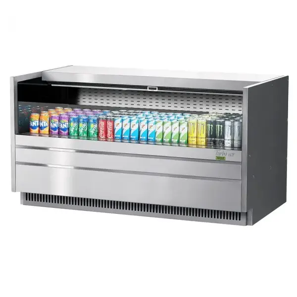 Turbo Air TOM-60UC-S-N 60-inch Low Profile Stainless Steel Open Display Merchandiser, Solid Side Panel