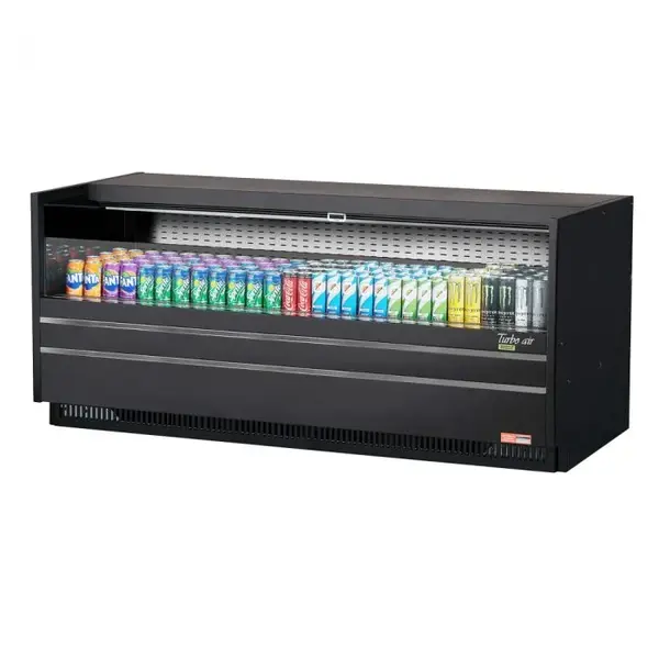 Turbo Air TOM-72UC-B-N 72-inch Low Profile Black Open Display Merchandiser, Solid Side Panel