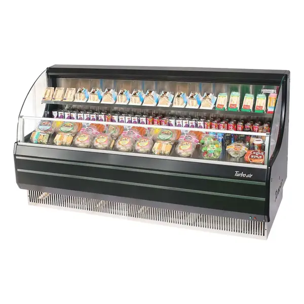 Turbo Air TOM-75LB-SP-N Open Display Horizontal Merchandiser 75-Inch L Low Profile Solid Side Panel-Black