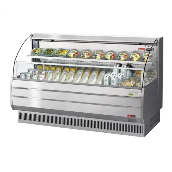 Turbo Air TOM-75LS-N 75-Inch Horizontal Stainless Steel Open Display Merchandiser, Low Profile