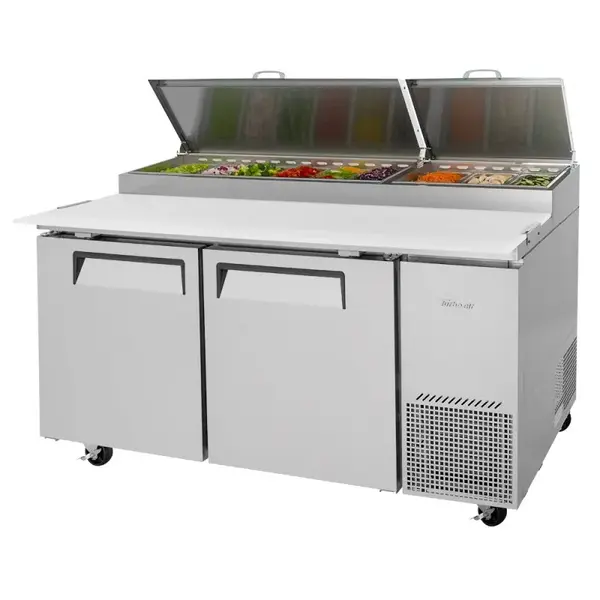 Turbo Air TPR-67SD-N 2 Solid Doors Pizza Prep.Table
