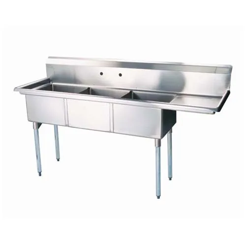 Turbo Air TSA-3-R1-E, 75-inch Three Compartment Sink, Green World Series
