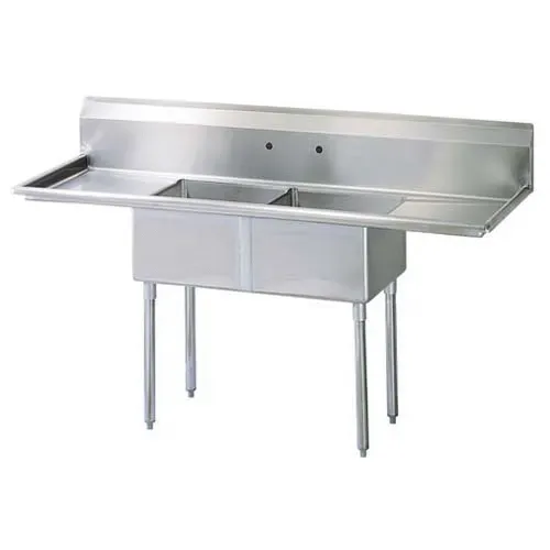 Turbo Air TSB-2-D2, 24 x 24 x 14-inch Two Compartment Sink, Stainless Steel