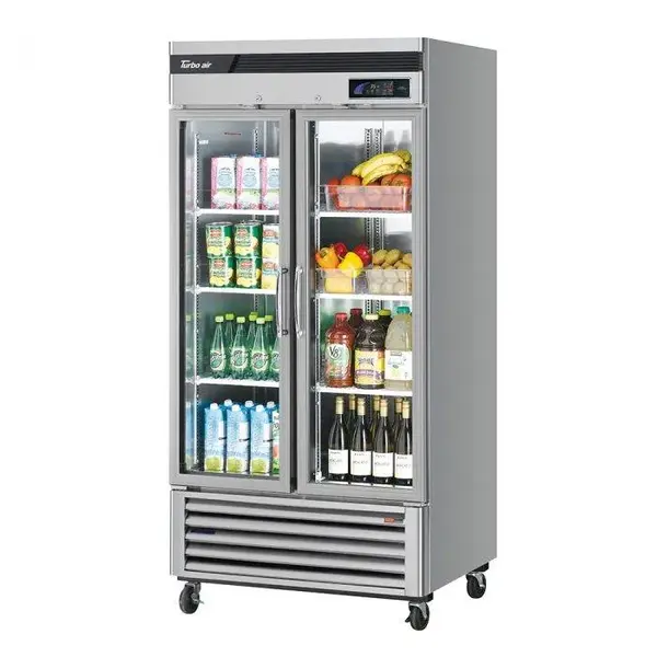 Turbo Air TSR-35GSD-N 2 Glass Door Reach-In Refrigerator, Bottom Mount
