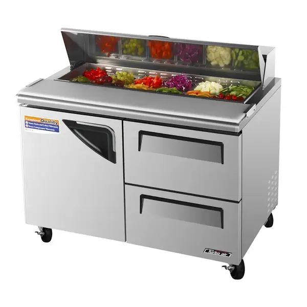 Turbo Air TST-48SD-D2-N 1 Solid Door+2 Drawers Sandwich/Salad Unit
