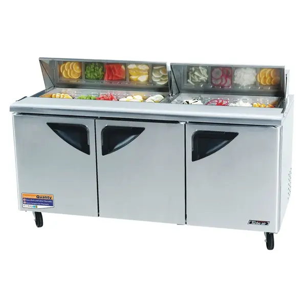 Turbo Air TST-72SD-N 3 Solid Doors Sandwich/Salad Unit