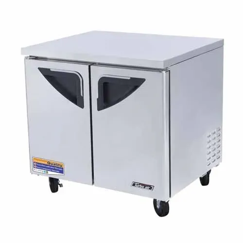 Turbo Air TUR-36SD-N6 2 Solid Doors Undercounter Refrigerator