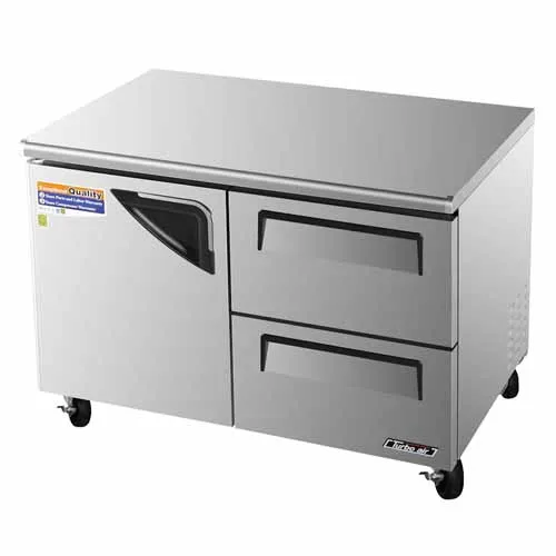 Turbo Air TUR-48SD-D2-N 1 Solid Door+2 Drawers Undercounter Refrigerator